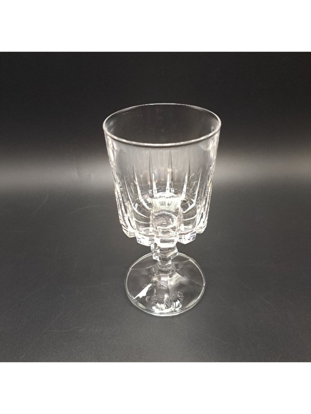 Vintage Crystal Wine Goblet Elegant Cut Glass Stemware